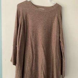 Sweater with bead detail on sleeves